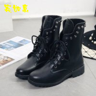 英倫風馬丁靴 2017新款百搭黑色短靴